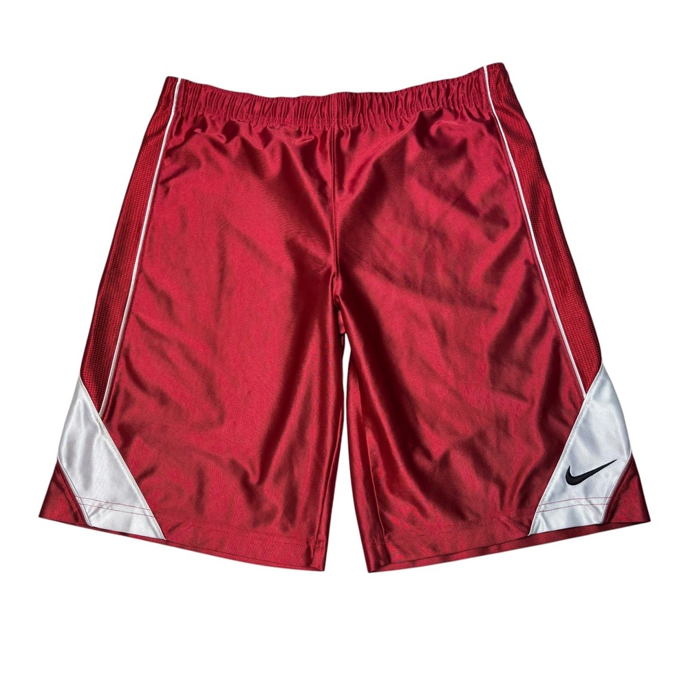 Nike Mens Basketball Shorts Red White Silver Dazzle Mesh Size L W35 L11